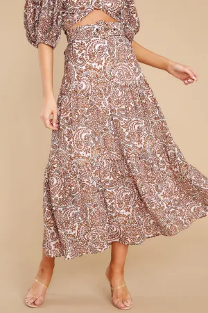 Jedda Paisley Belted Midi Skirt